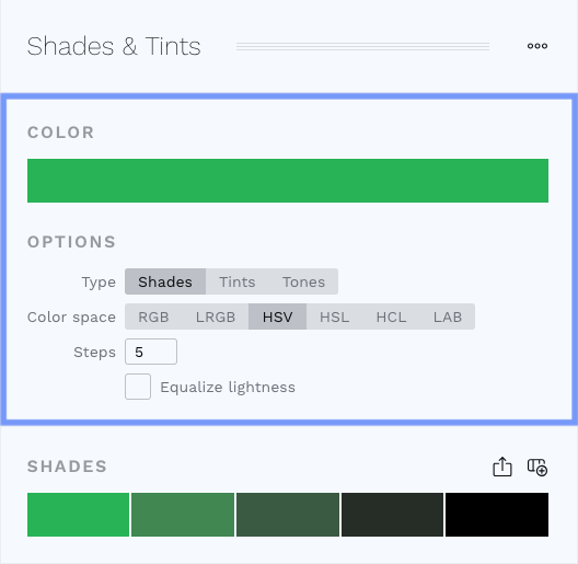 Tool input section