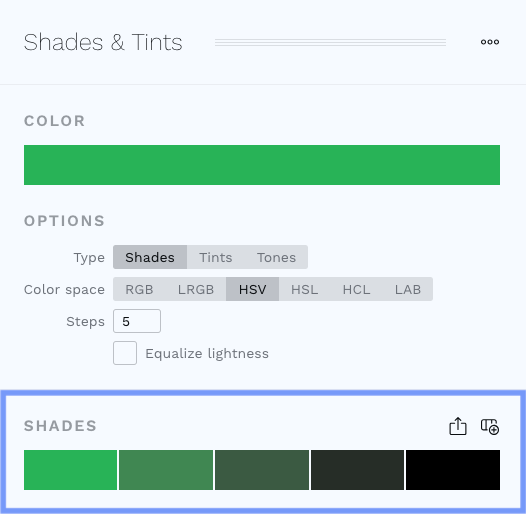 Tool output section